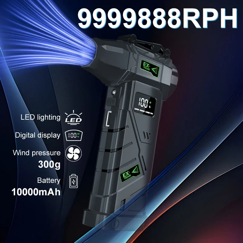 

Wireless Turbofan High Power Jet Fan With LED Lighting Display Handheld Air Duster Air Blower For Car Dryer/PC/Home Cleaning