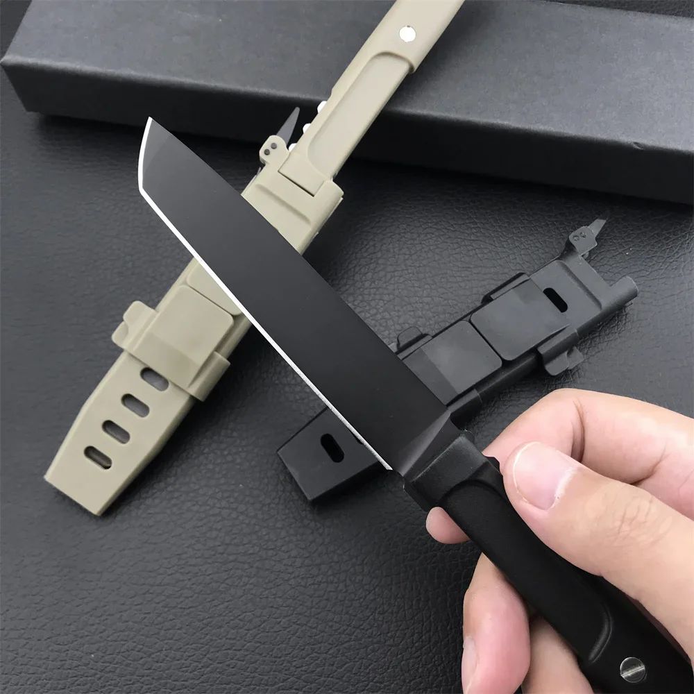 Outdoor Tactical Fixed Blade Knife Tanto Blade GFN Handle Easy to Carry Fishing Hunting Straight EDC Knives With Gift Sheath