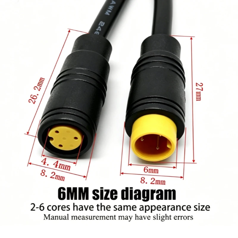 M6 M8 2/3/4/5/6-poliger Julet Stecker/Buchse Elektro-E-Bike Verbindungsstecker Kabel Signal Sensor Wasserdichter Roller-Kabelverbinder – Detail 14