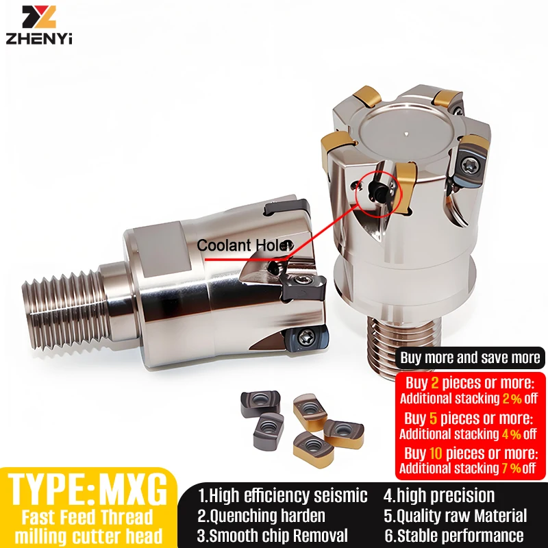 zhenyi-mxg16-interchangeable-fast-forward-modular-milling-head-locking-thread-milling-cutter-precision-milling-insert-enmu100412