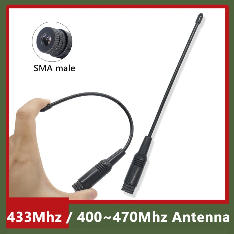 Waikle Talkie SMA Male Soft 470MHz 433MHz Lora Radio Antenna 400~470Mhz For YAESU NAGOYA For Baofeng UV-3R TH-UVF9 TH-UV3R