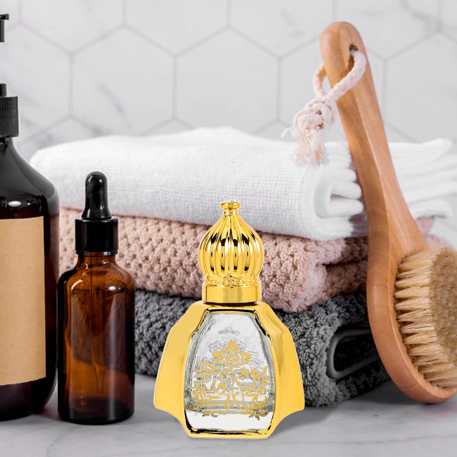 2개 휴대용 에센셜 오일 병 유리 롤온 리필 가능한 여행용 향수 용기 개인 향수용 소형 우아한 디자인