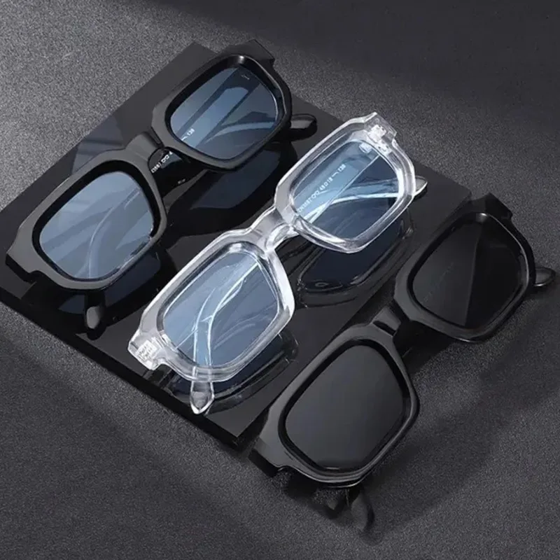 Lunettes de soleil carrées classiques unisexes, 3 pièces, adaptées aux vacances, aux fêtes, aux voyages, à la décoration et à d'autres occasions
