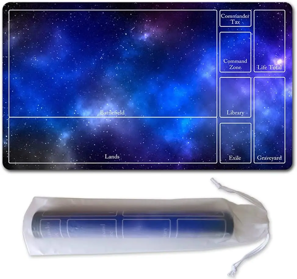 

Игровой коврик SIXTORE Starry Sky 14x24 дюйма MTG с макетом зоны MTG, совместимый с EDH и Commander (sky3, прошитый)