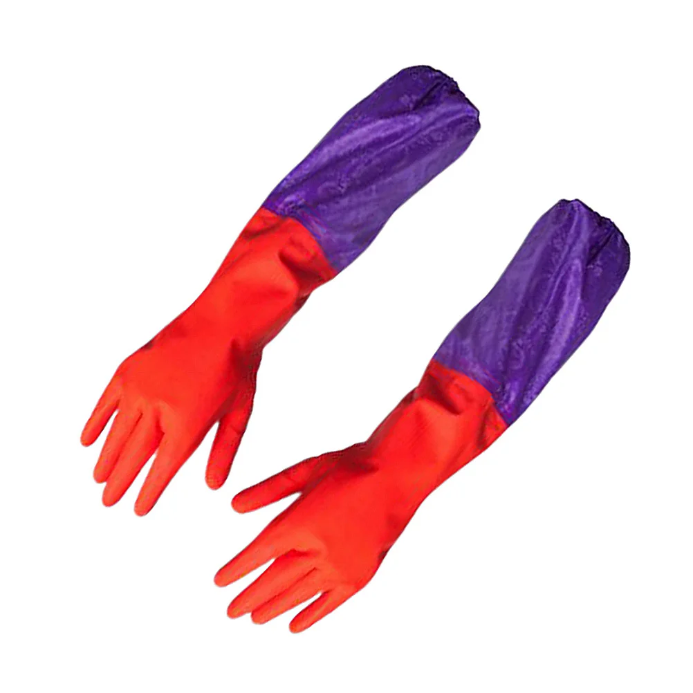 

1Pair Insulated Cleaning Gloves Winter Household Waterproof Warm Rubber Gloves with Textured Grip for Dishwashing and Laundry