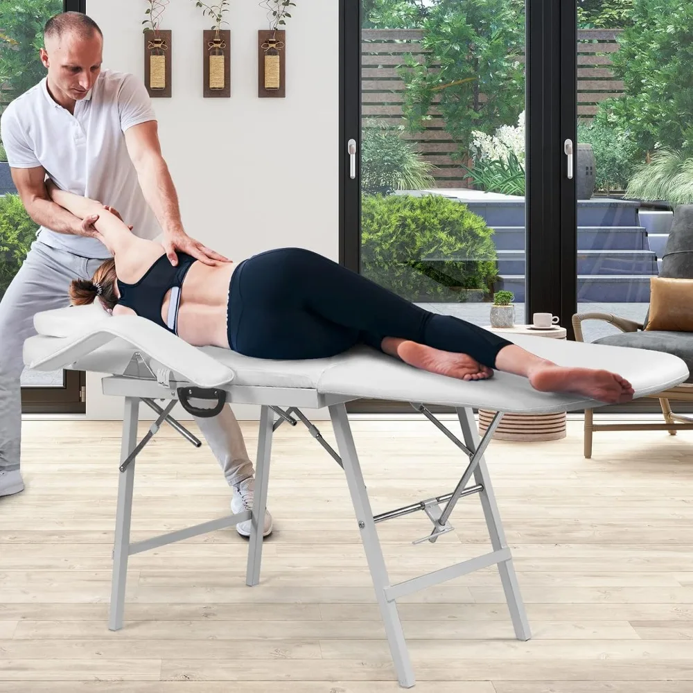 Giantex-Table de massage qualifiée ale réglable, 73 pouces, chaise de tatouage pour salon, spa de beauté, lit de spa pliable portable