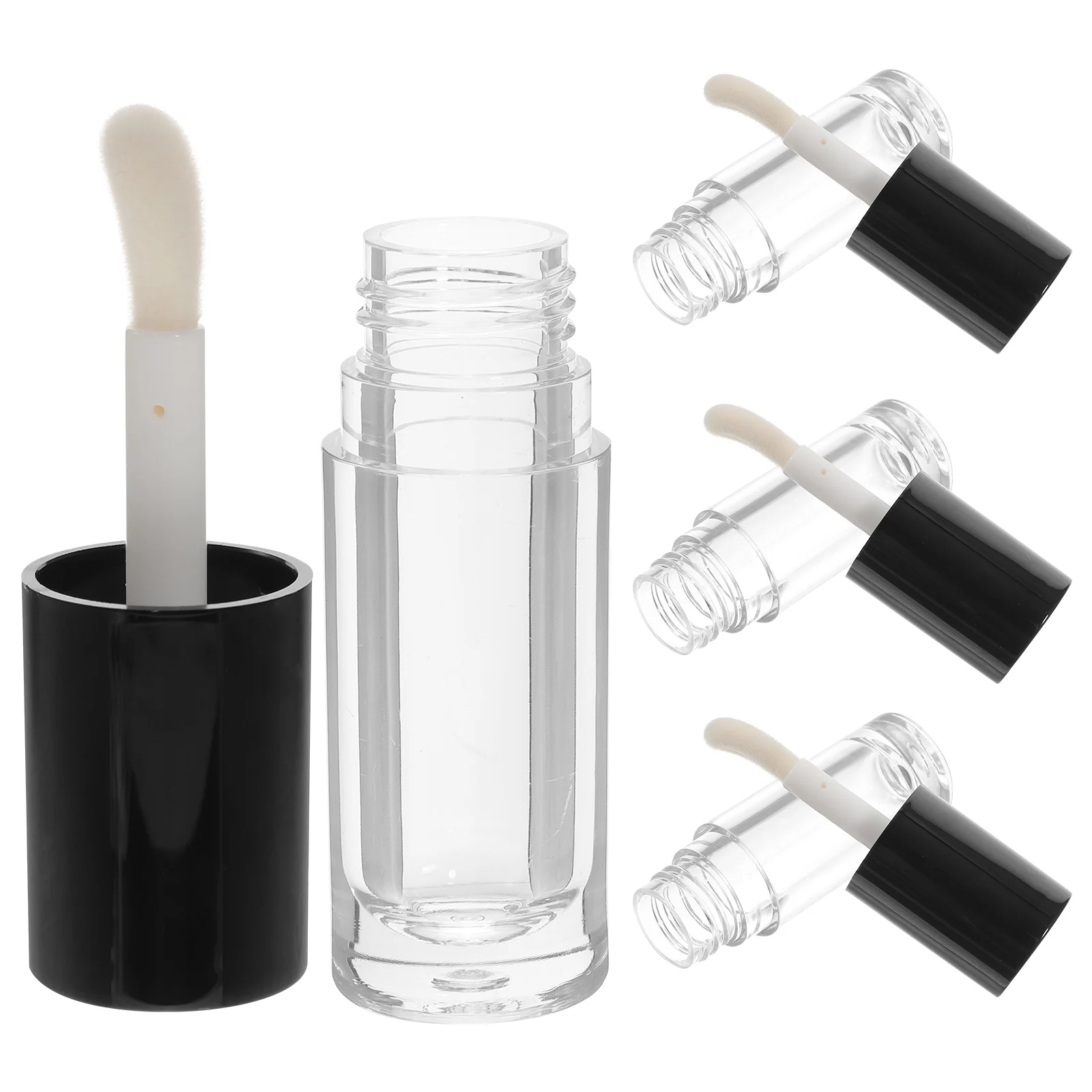 5pcs Empty Gloss Tubes Clear Refillable Lip Balm Oil Containers 6Ml Travel Size Small Bottles For Diy Lip Glaze Storage
