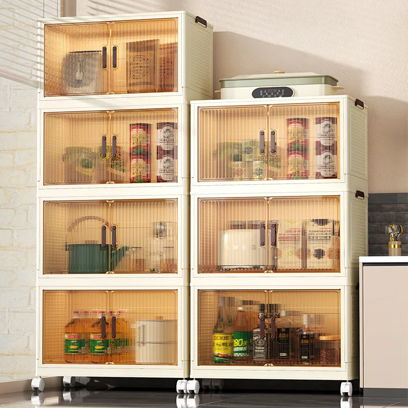 

Foldable Storage Box No Installation Needed Plastic Organizer for Kitchen Living Room Bedroom Toy Storage