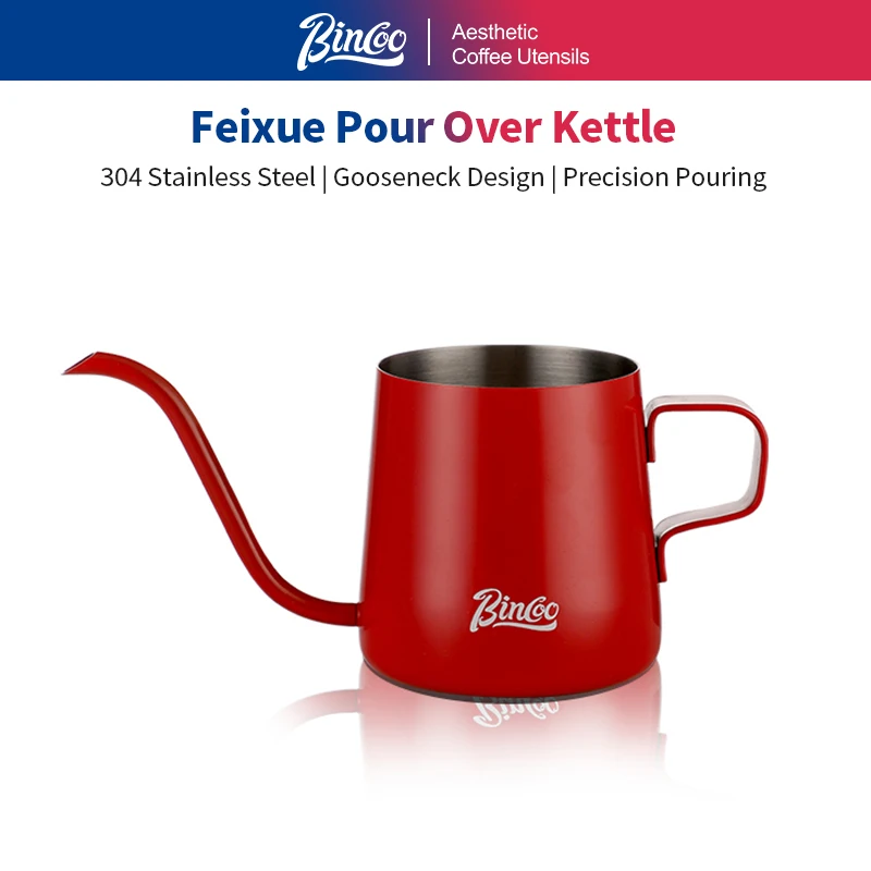 

Bincoo Mini Hand Drip Kettle 300ml Slim Spout Portable Coffee Maker for Pour Over Travel Home Brewing