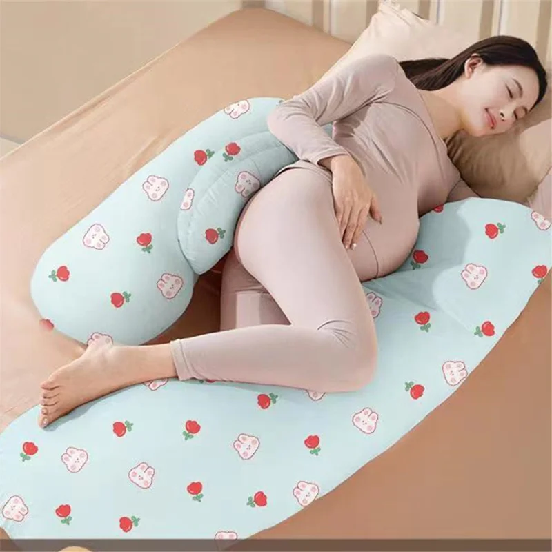 Bantal tidur sisi wanita hamil multifungsi bantal khusus kehamilan bantal hamil empat musim bantal hamil katun Universal