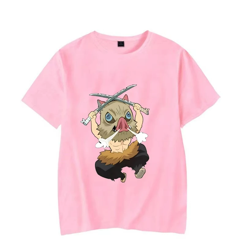 مضحك أنيمي الكرتون Hashibira Inosuke طباعة موضة تي شيرت النساء الرجال الصيف عادية كم قصير قميص موضة بلوزات فضفاضة #2