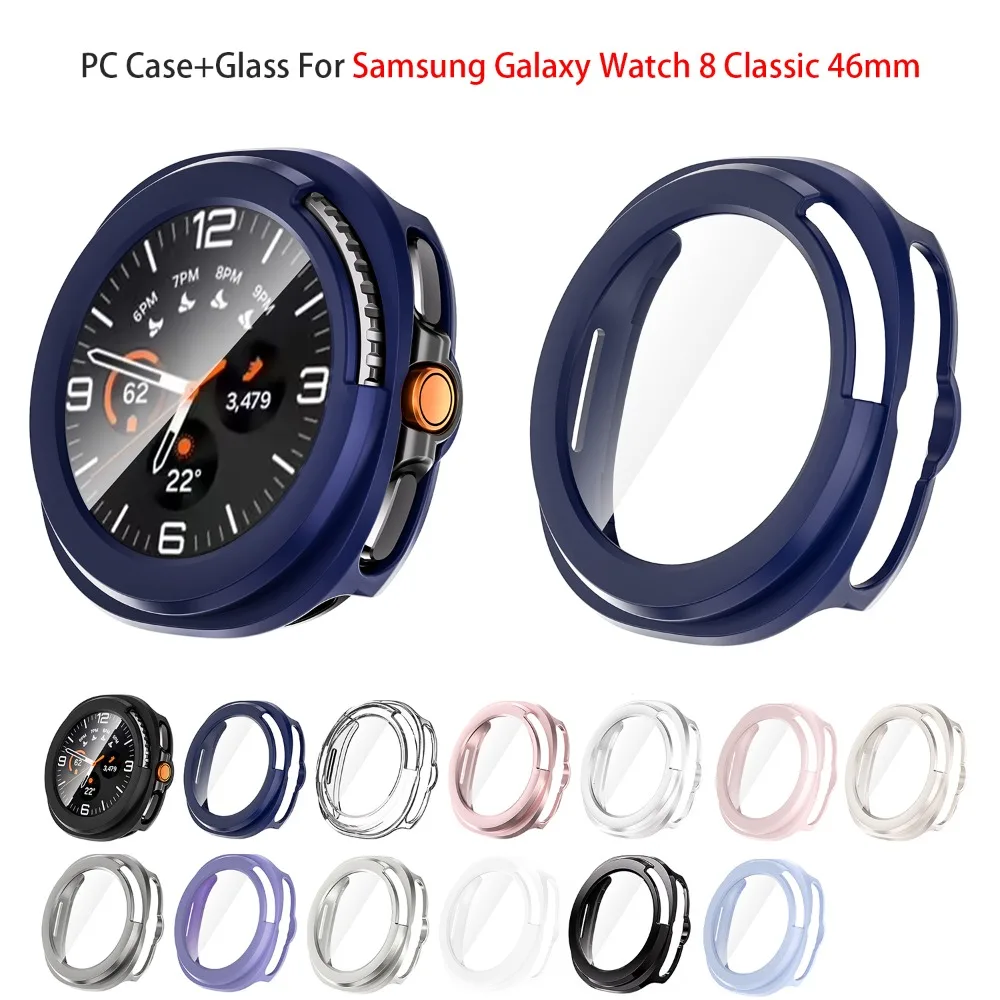 Чехол-закаленное-стекло-для-samsung-galaxy-watch-8-classic-46-мм-жесткий-бампер-из-ПК-спортивный-экран-для-часов-противоударный-защитный-чехол