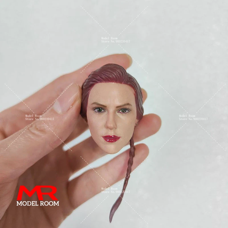 TTTOYS 1/6 Scarlett Johansson Head Sculpt Female Long Hair Braid Head Carving Model Fit 12'' Soldier Action Figure Body Dolls