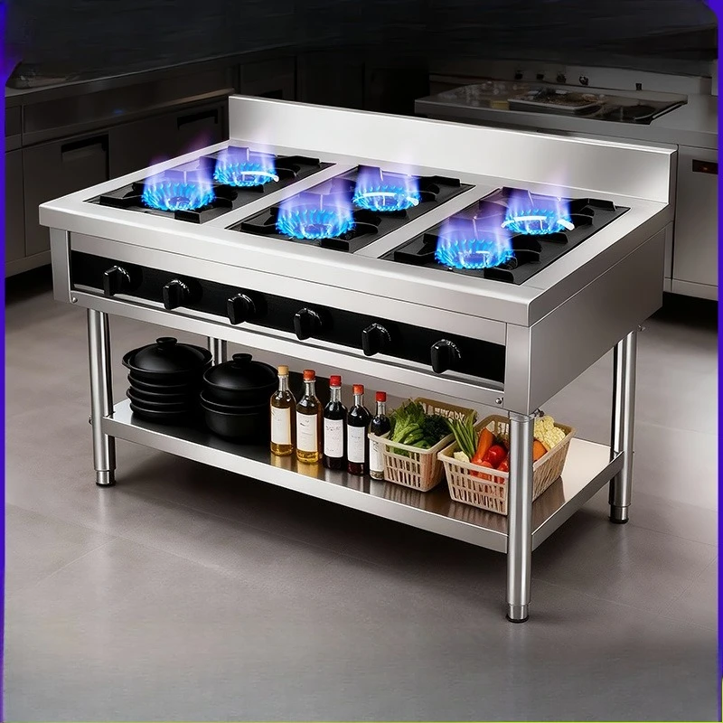 Stainless steel pot stove 468-eye gas stove Multi-head energy-saving gas liquefied gas casserole stove Commercial