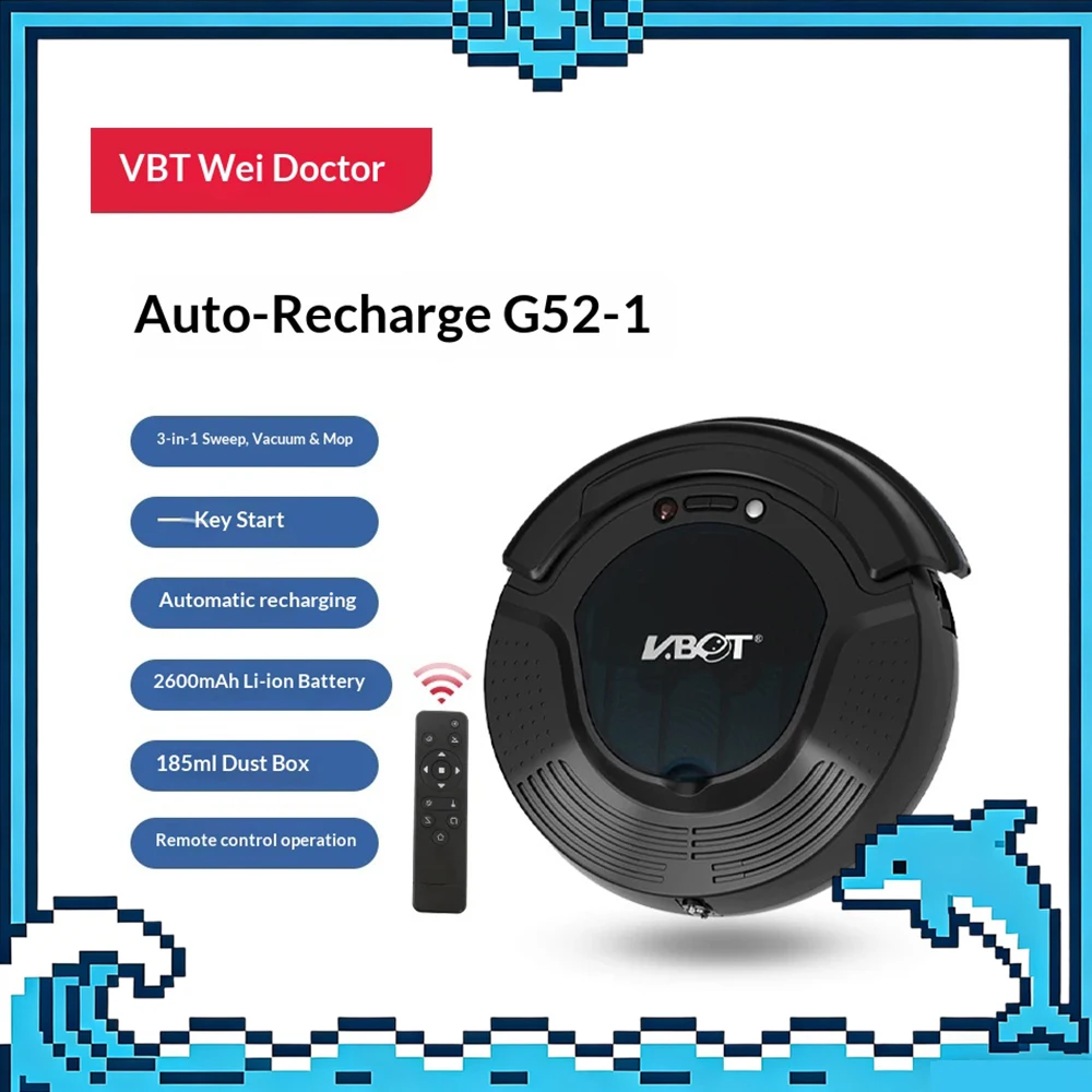 

VBOT G52-1 Sweeping Robot Vacuum Automatic recharging, sweeping, suction and towing integration Robot Vacuum Cleaner Gifts