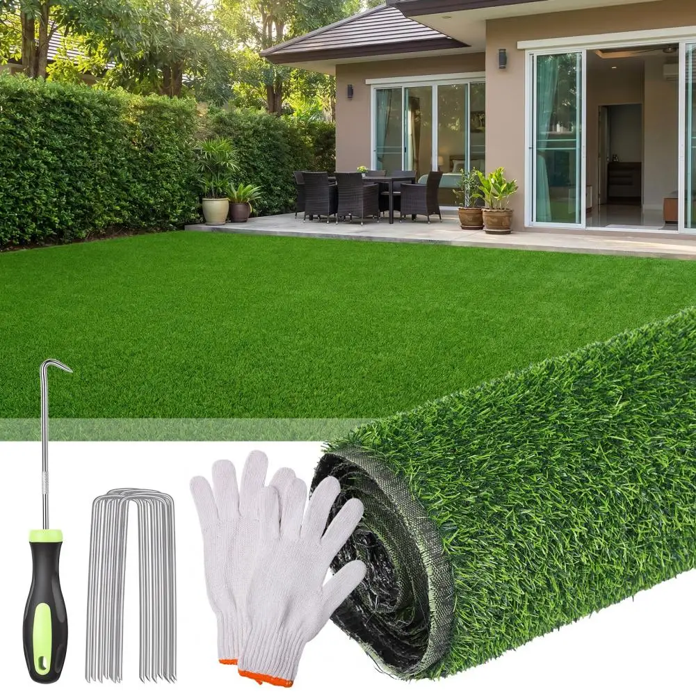 Artificial Grass Turf, Realistic Large Faux Grass Rug with Drainage Holes for Indoor Outdoor Patio Garden Balcony Lawn Landscape