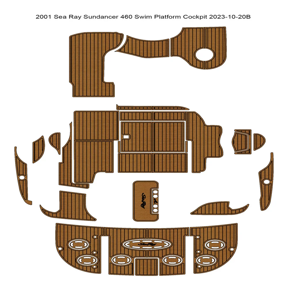 

2001 Sea Ray Sundancer 460 Swim Platform Cockpit Pad Boat EVA Teak Flooring Mat Seadek MarineMat Gatorstep Style Self Adhesive