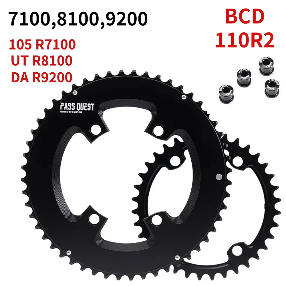 110bcd doppia corona per Shimano 105 R7100 UT R8100 DA R9200 bici DA strada rotonda 52 36T 53 39T 54 40T 50 34 48 35 46-33T 2X