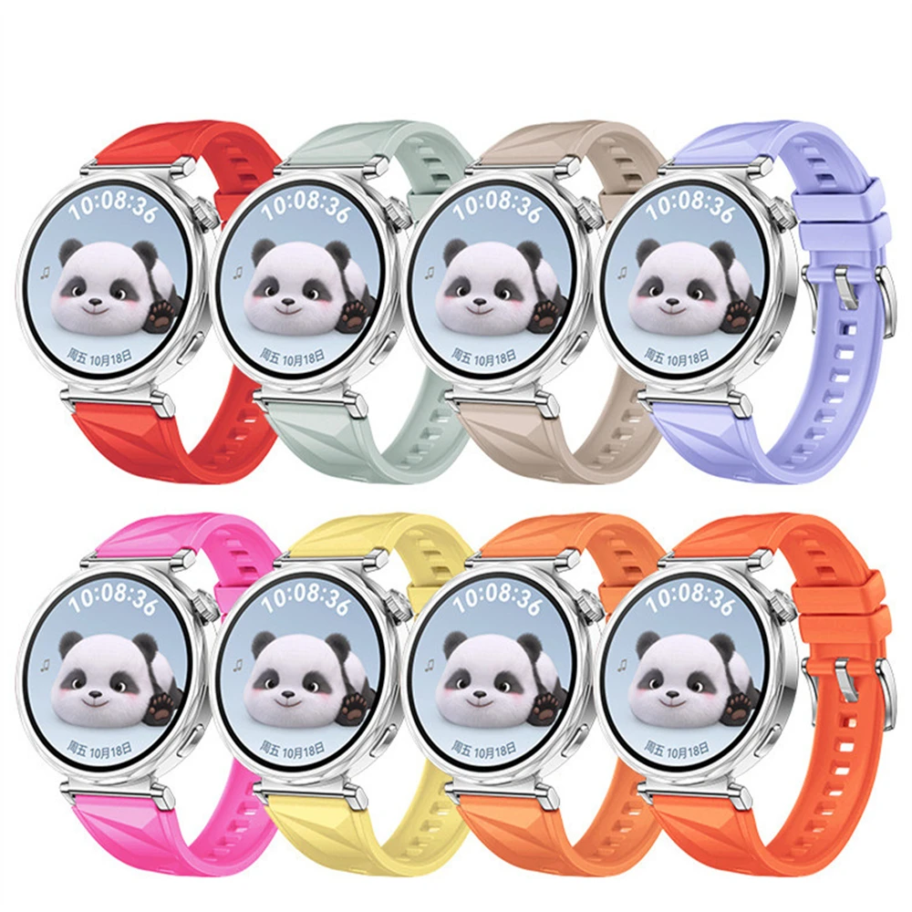 18mm Silicone Strap for Huawei Watch GT4 41MM / GT5 41MM / GT5 Pro 42MM Ice Crystal Pattern Silicone smart watch replacement wri