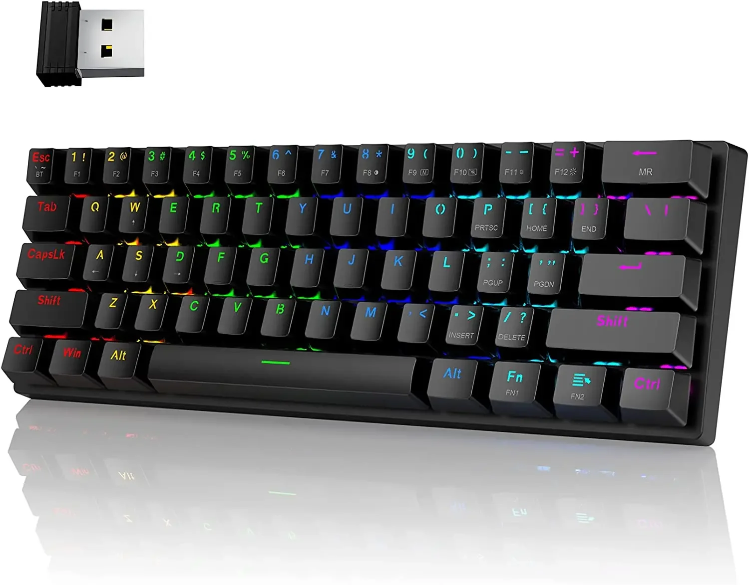 YYHC-2024 Hot 61-key backlit wireless gaming mechanical keyboard Compact ergonomic design customizable mini style