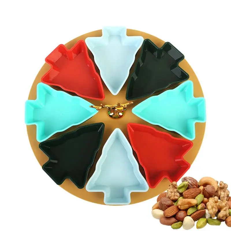 

Christmas Tree Shaped Trays 8 Compartments Candy Plate Christmas Snack Serving Tray Divided Appetizer Tray Food Tray For Dried