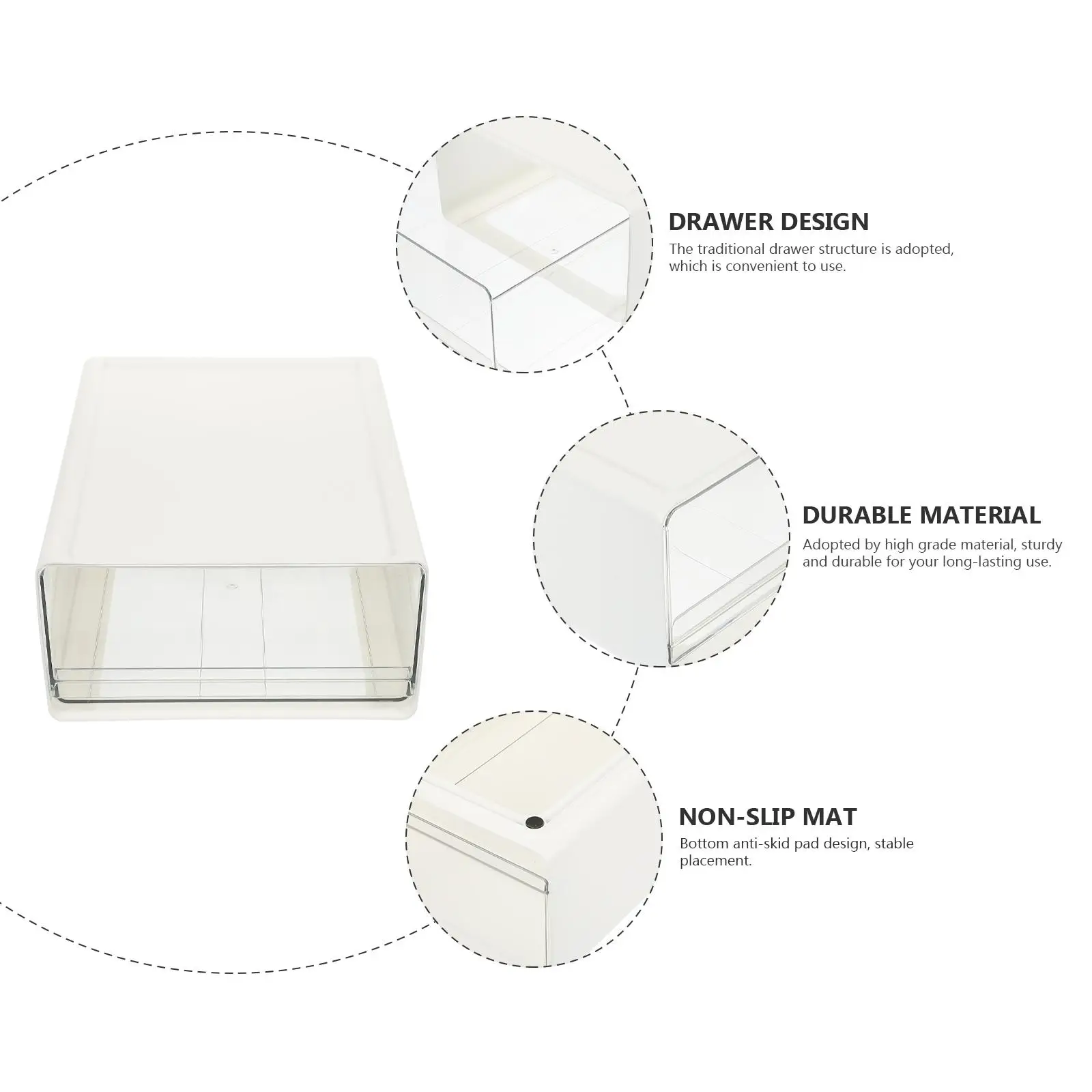 Desktop Drawer Storage Box Large Capacity Organizer Pet Material Pens Student Office Home Stackable Strong