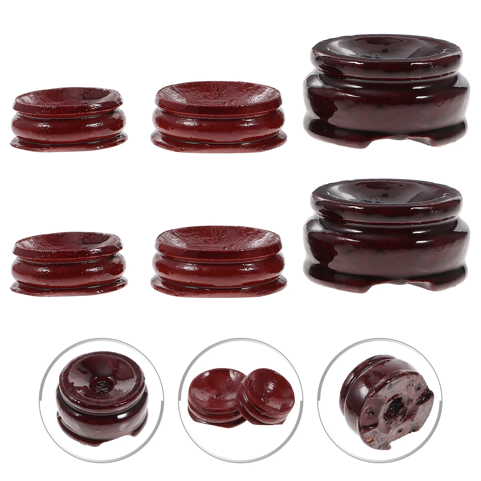 

24 Pcs Crystal Ball St 10x3cm 8x3 5cm 6x4 1cm Wooden Base Holder Display Rack Desktop nament Table Centerpiece
