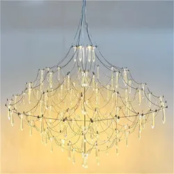 Deluxe crystal lamp Deluxe star lamp Firefly pendant lamp Modern LED living room Lamp room Villa designer creative lighting