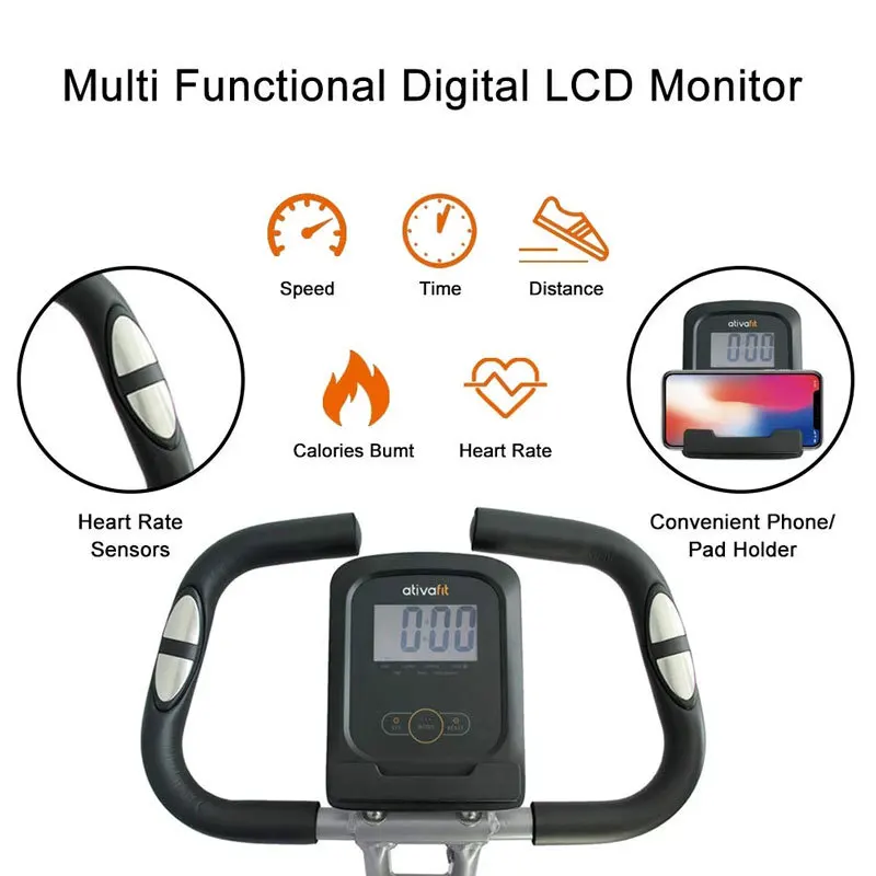 دراجة تمرين صامتة قابلة للطي بالتحكم المغناطيسي - معدات اللياقة البدنية الهوائية الداخلية لمجلسات التمارين المنزلية #1