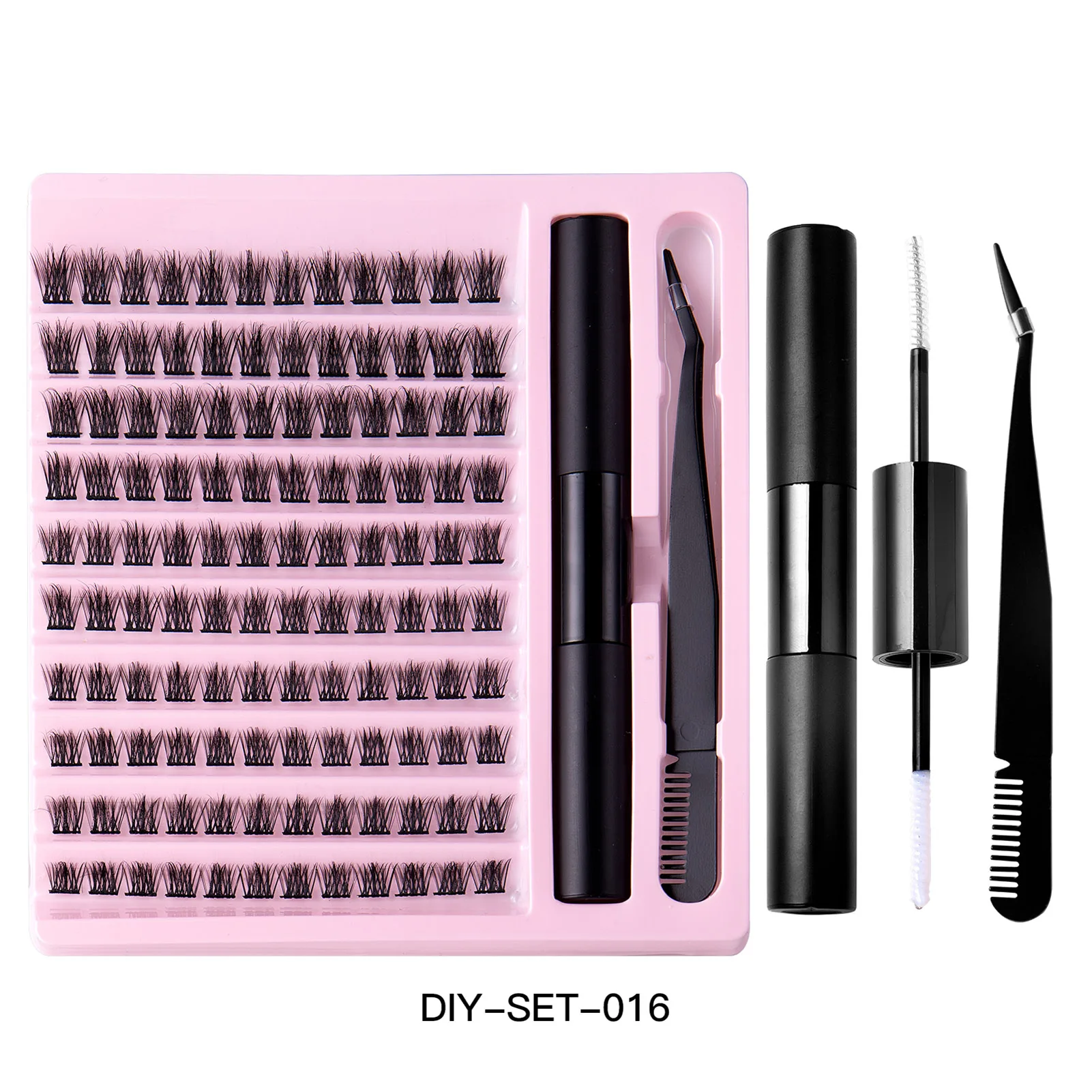 10 Rijen Cluster Wimpers Verbinden En Afdichten Wimperlijm Wimperverlenging Lash Clusters Pincet Tools Kit Voor Professionele Make-Up