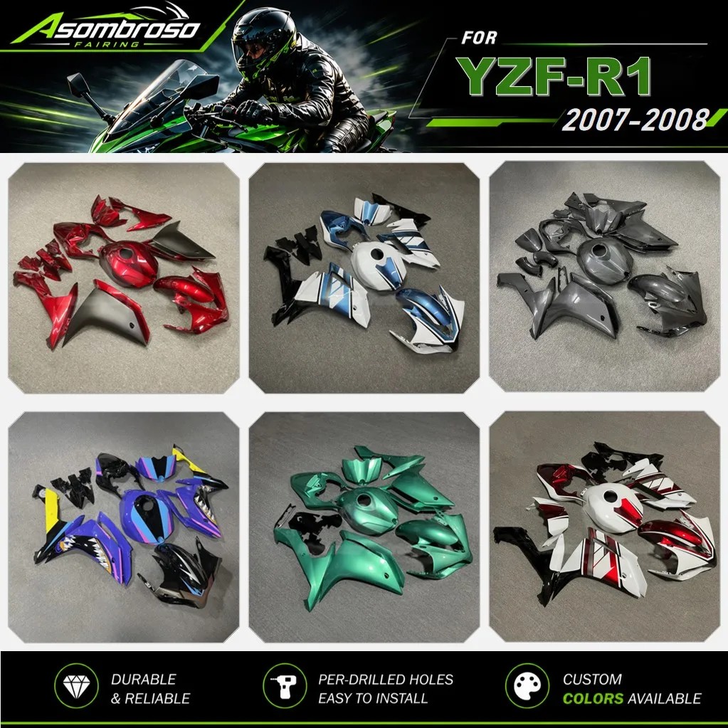 ABS Plastic Fairings for Yamaha R1 2007-2008 RN19 YZF-R1 Motorcycle Bodywork Panel Replacement Kit