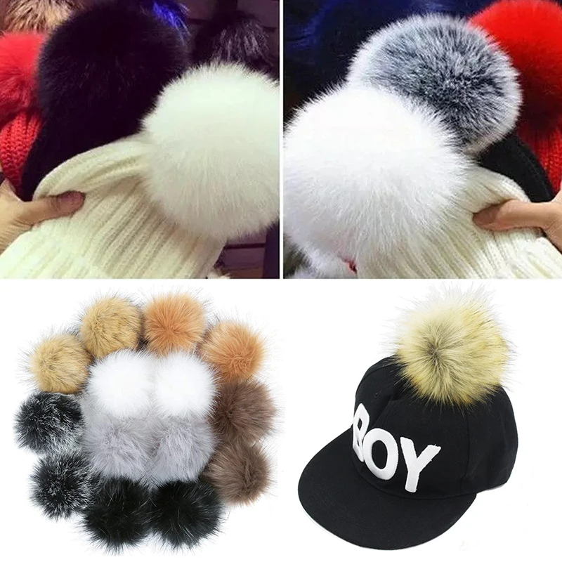 2 قطعة كرة الشعر كاذبة قبعة الكرة بوم بوم Diy بها بنفسك الكرة قبعة الجملة اكسسوارات متعدد الألوان فو الثعلب الفراء Pompom مع مشبك