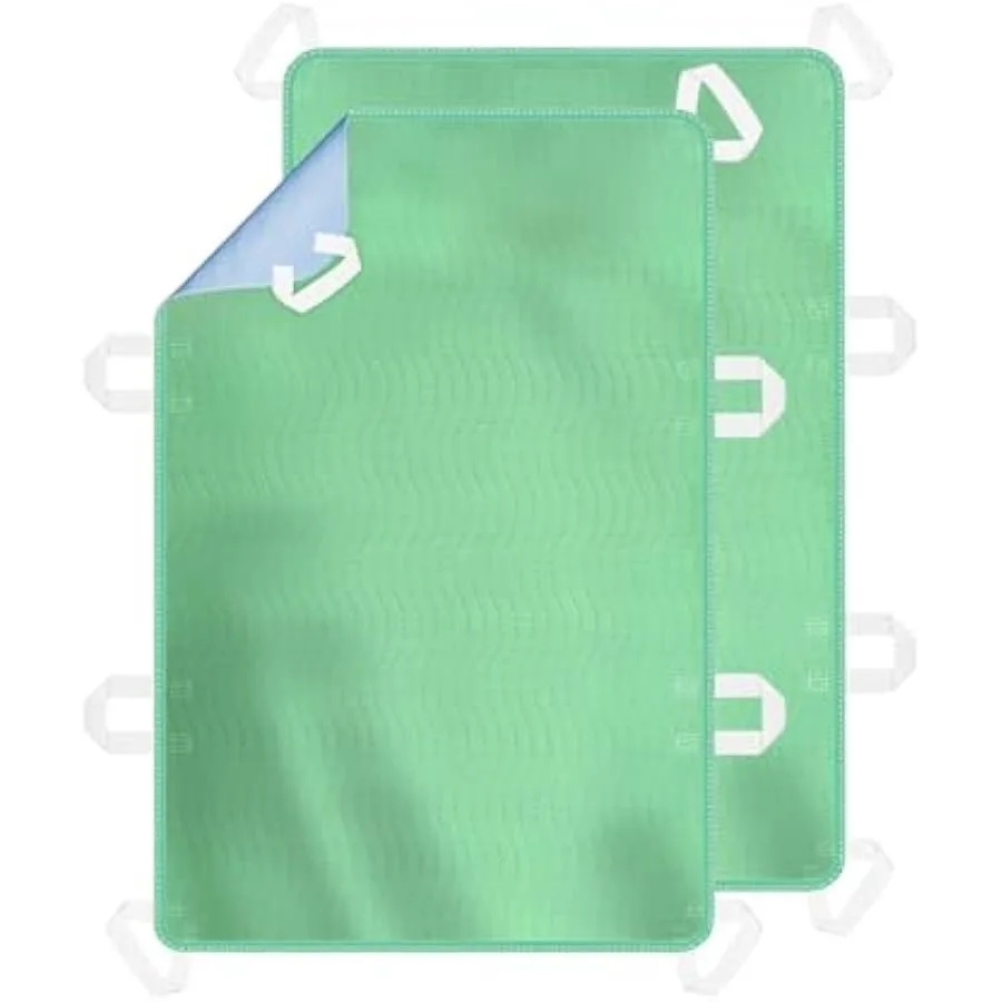 

Incontinence Bed Pads Washable Waterproof Underpads 8-Handle Positioning Reusable Pads for Elderly Assistance Bedridden Disable