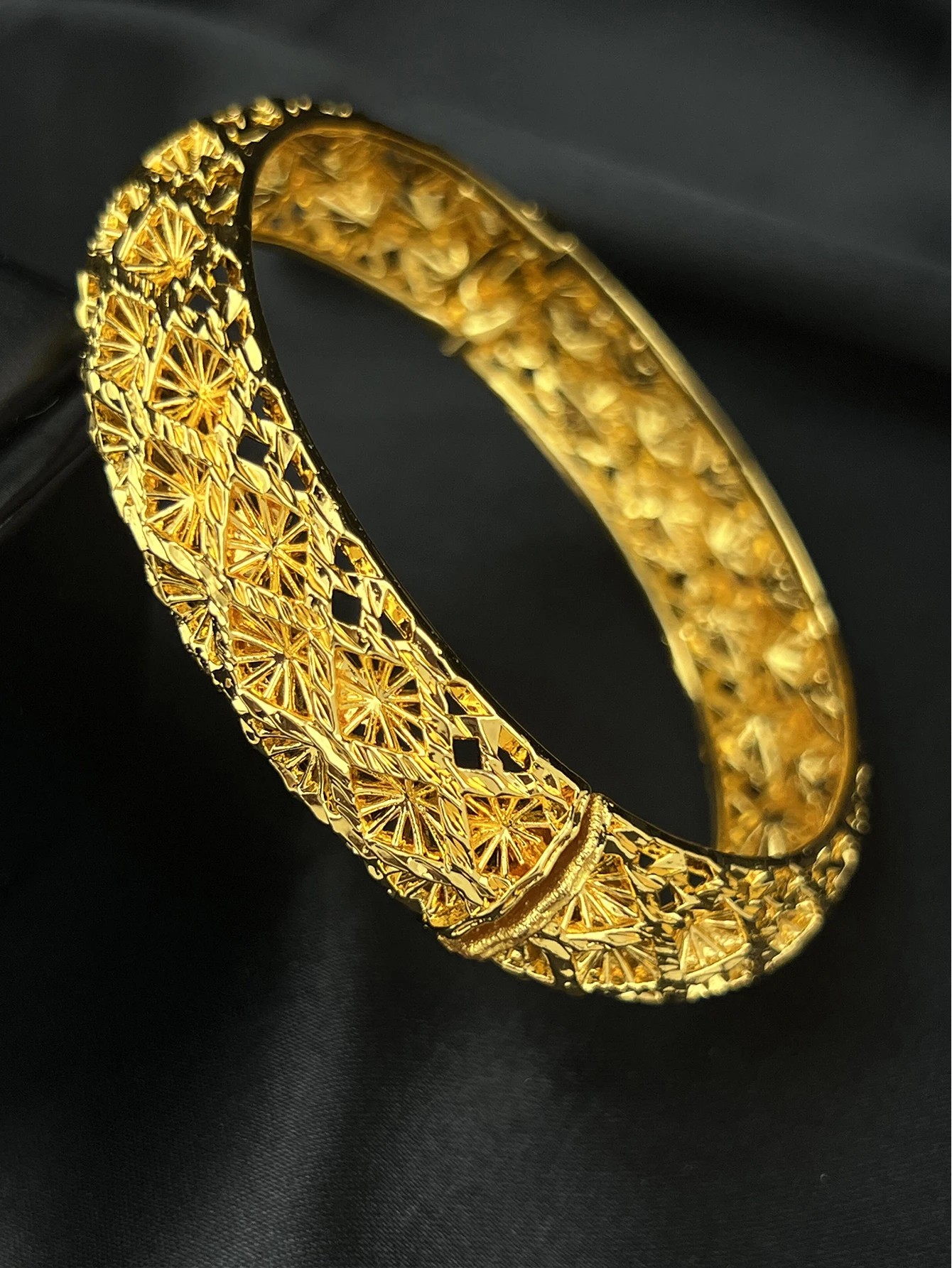 ANIID Dubai Wedding Bangles Ethiopian Jewelry 24K Gold Color Africa Bracelets Women Arab Birthday Jewelry