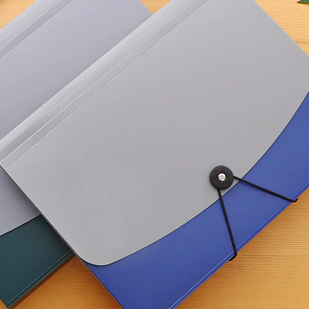 

1Pcs Expanding File Folder 13 Pockets Blue PP Material Waterproof Document Organizer A4 Accordion File Holder with Buckle and