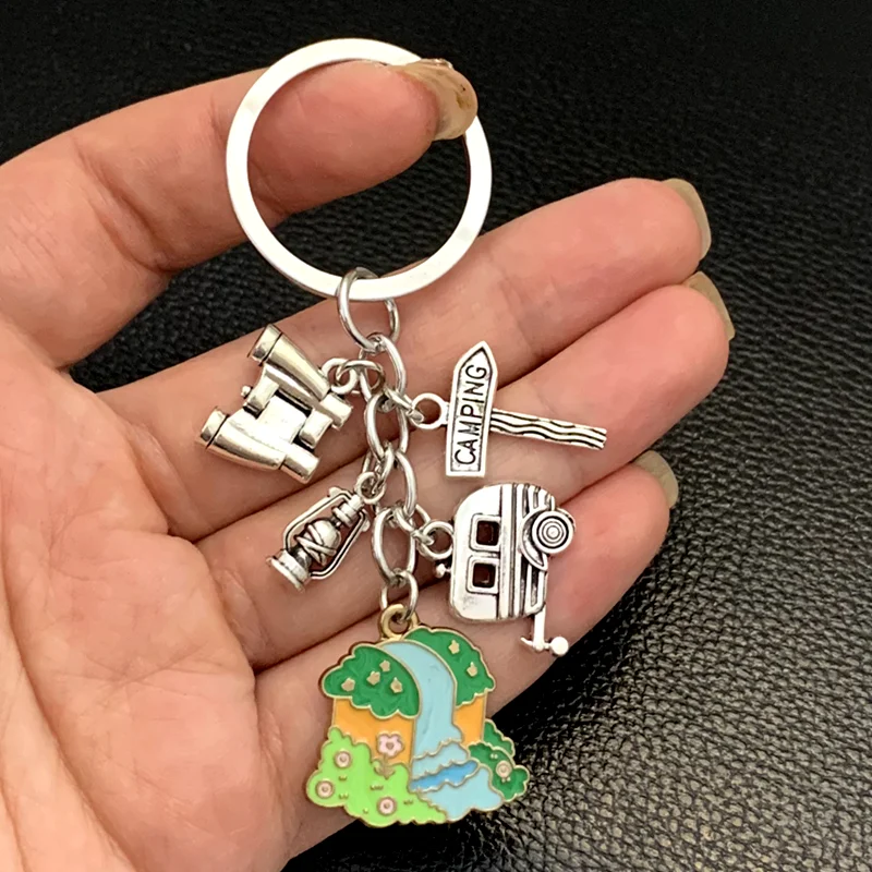 2026 New/Cute Camping Trailer Keychain, I Like Camping Keychain, Trailer Sign Keychain Scenic Travel Key