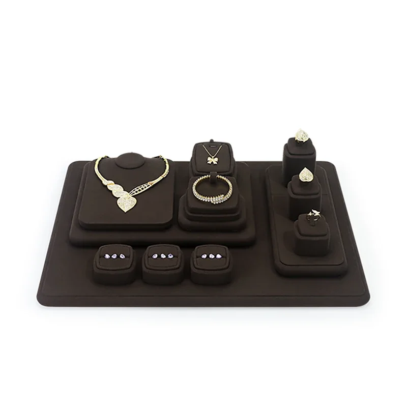 رفوف عرض المجوهرات الراقية ، نوافذ المنضدة ، الخواتم ، القلائد ، الأقراط ، الدعائم