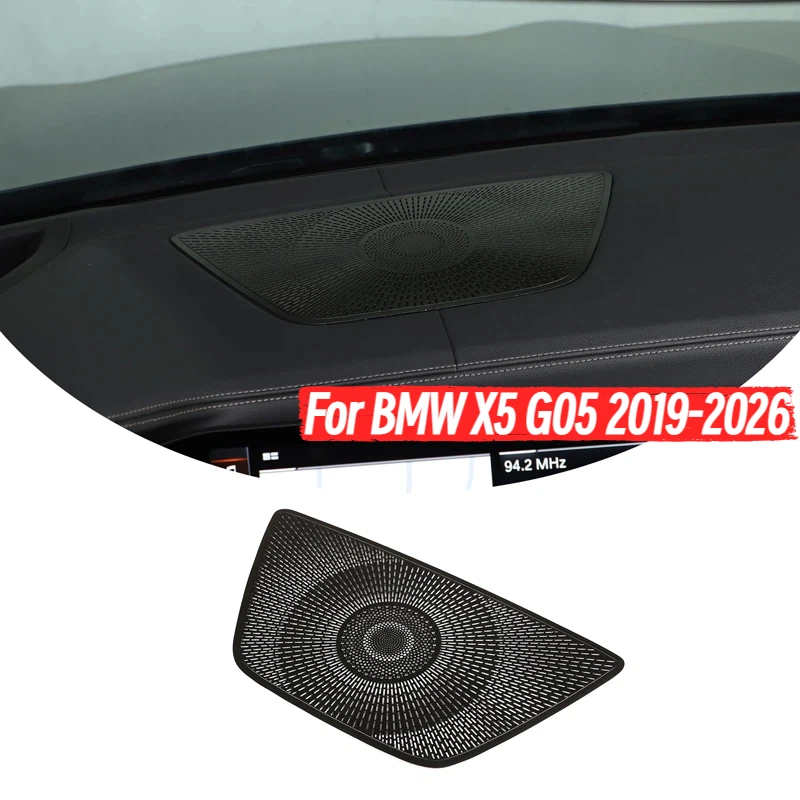 Stainless Steel Car Dashboard Panel Audio Speaker Frame Decoration Cover Trim For BMW X5 G05 2019-2026 Interior Accessories