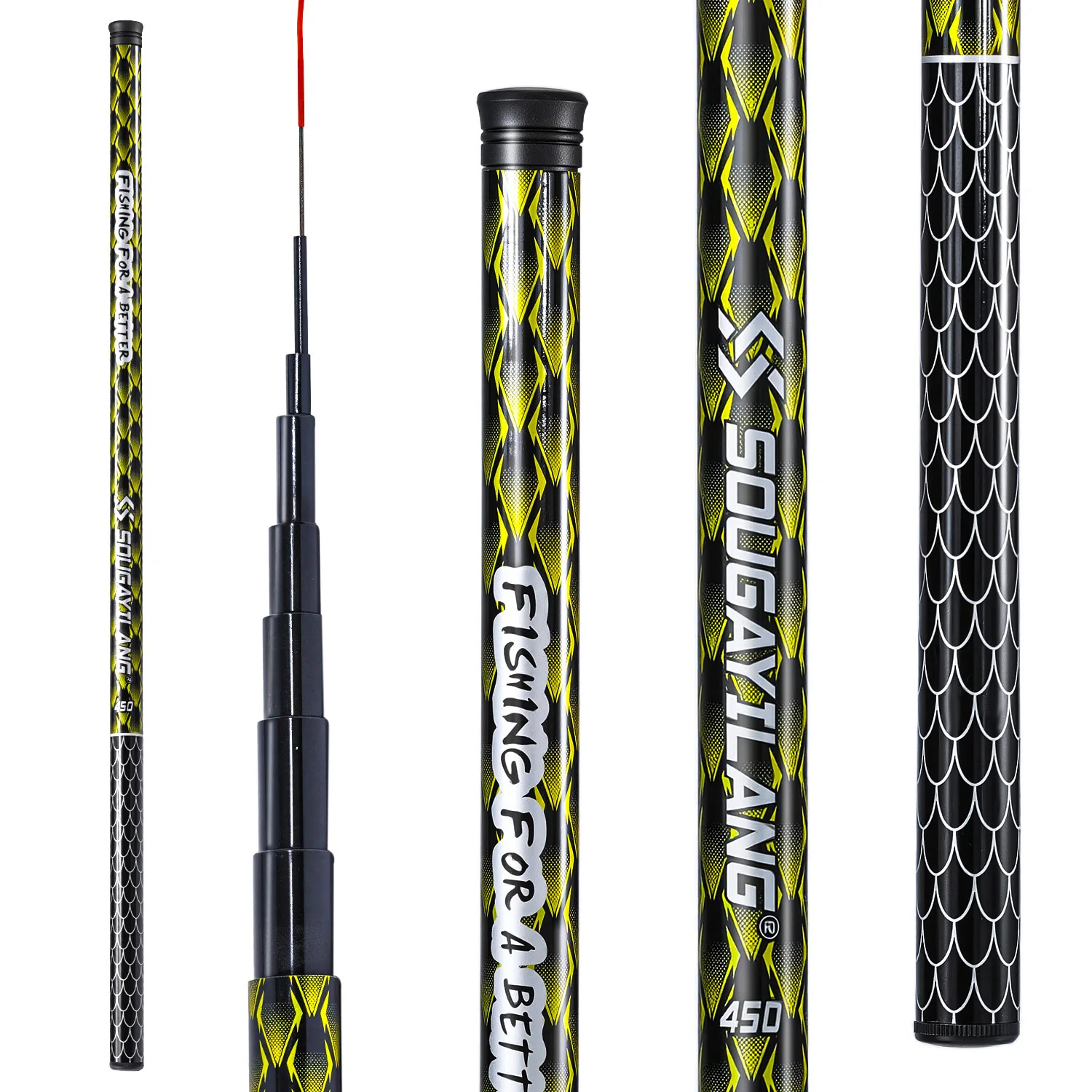 

Удочка для ловли карпа Sougayilang 2.7/3.6/4.5/5.4/6.3 м, стекловолоконная, максимальное сопротивление 8 кг, портативная, ультралегкая, телескопическая удочка