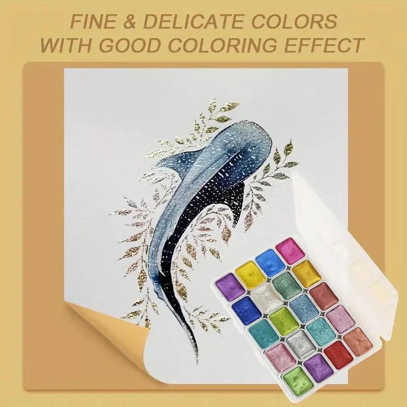 مجموعة ألوان مائية معدنية 20/24/60 لونًا من Yutiars، ألوان مائية صلبة لامعة بيرليسسينت، قابلة للتلوين، مثالية لفن الأظافر، للمبتدئين