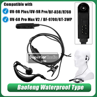 Baofeng UV-9R Plus Waterproof Headset UV-68 Pro Max V2 Earphone for UV-XR BF-A58 GT-3WP Waterproof Walkie Talkie Radio Earpiece