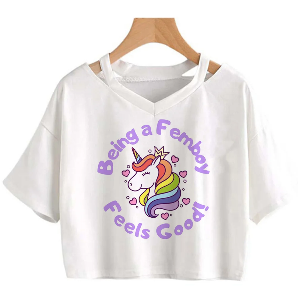 Femboy 90s vintage aesthetic crop top Female yk2 streetwear  2000s aesthetic tshirt