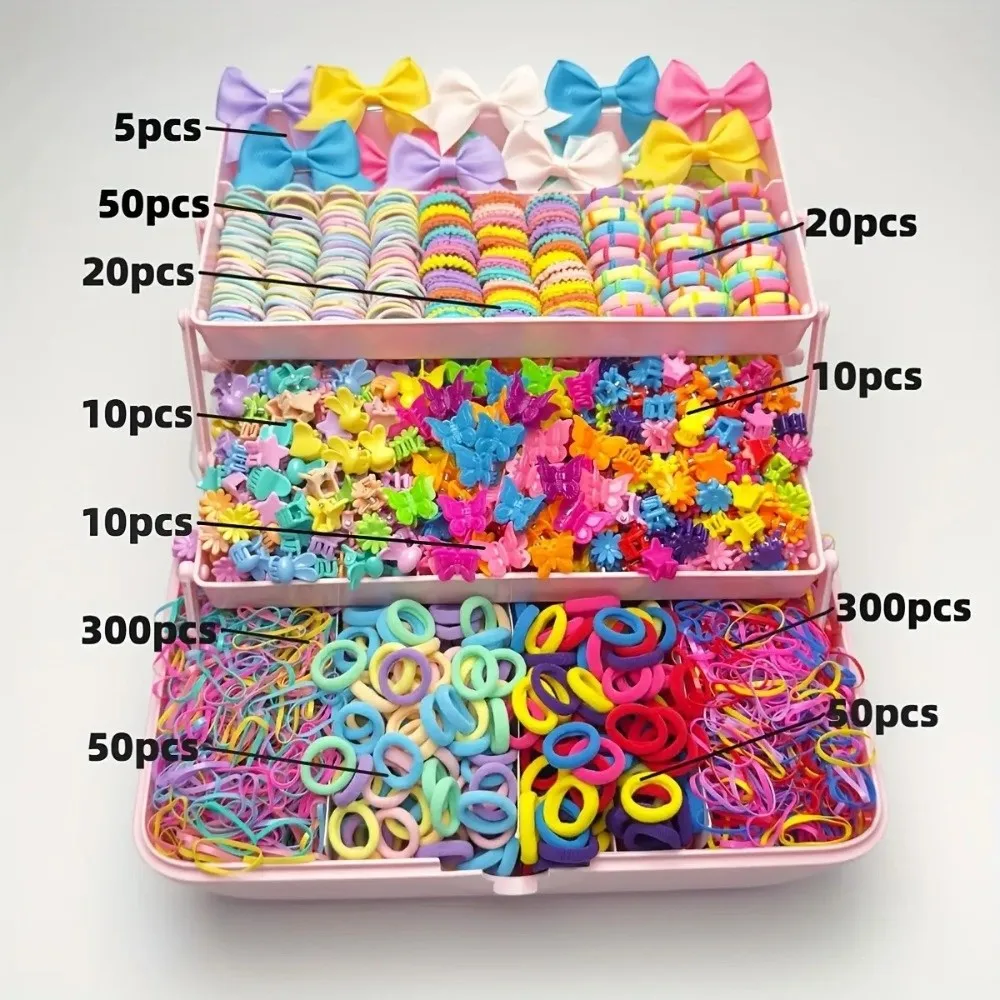 

Набор высокоэластичных аксессуаров для волос с цветами, не повреждающих волосы, разноцветные заколки для девочек и детей