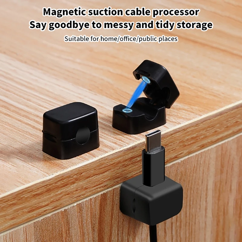 New 6/1PCS Magnetic Adhesive Cable Winder Cable Manager Cable Bundle Data Cable Power Cord Fixer Storage Cable Management Clip