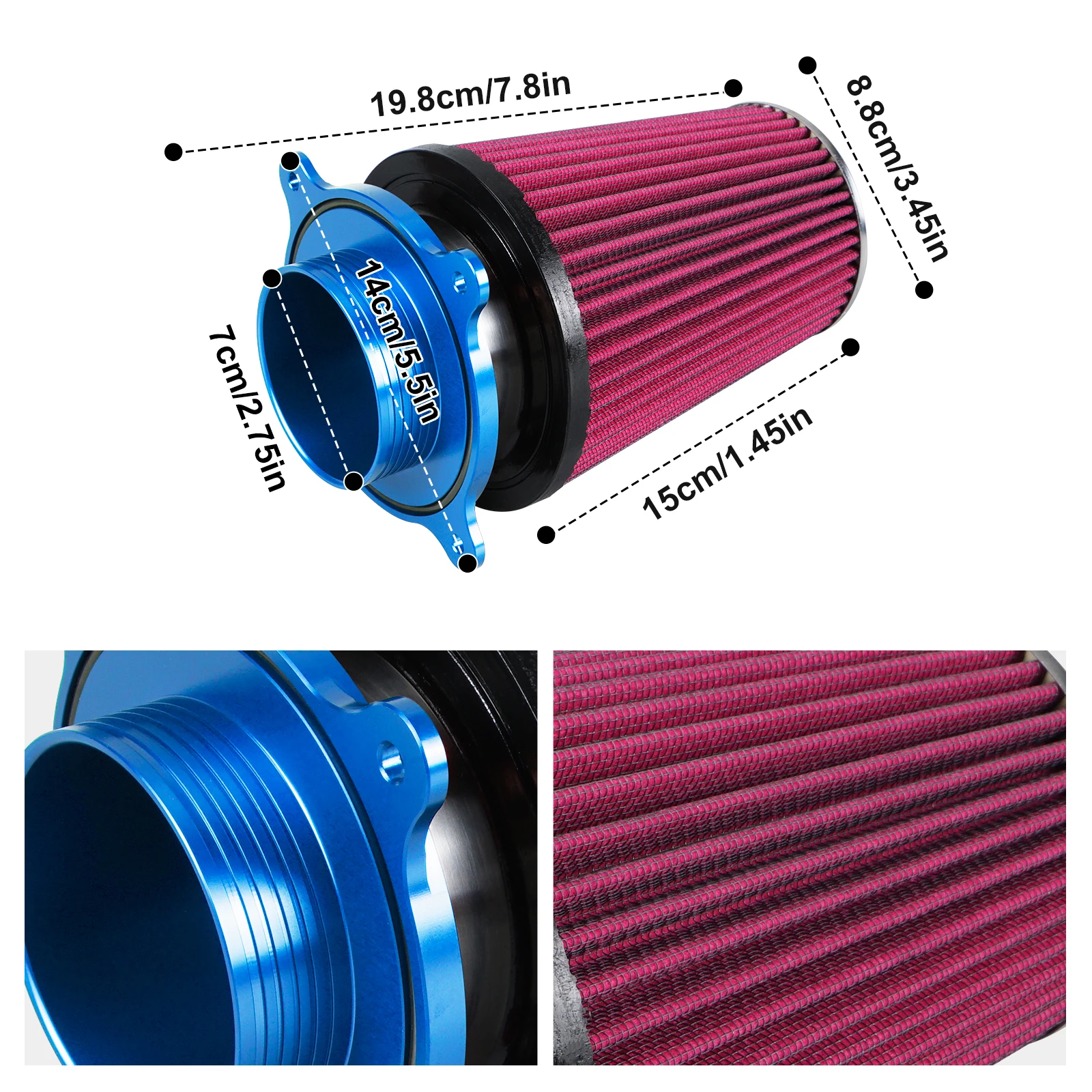 NICECNC Luftfilter-Ansaugkit für Raptor 700 ATV, passend für YAMAHA RAPTOR 700 2006-2011 2013-2026 Raptor 700R SPECIAL EDITION 2013-2016 – Detail 8
