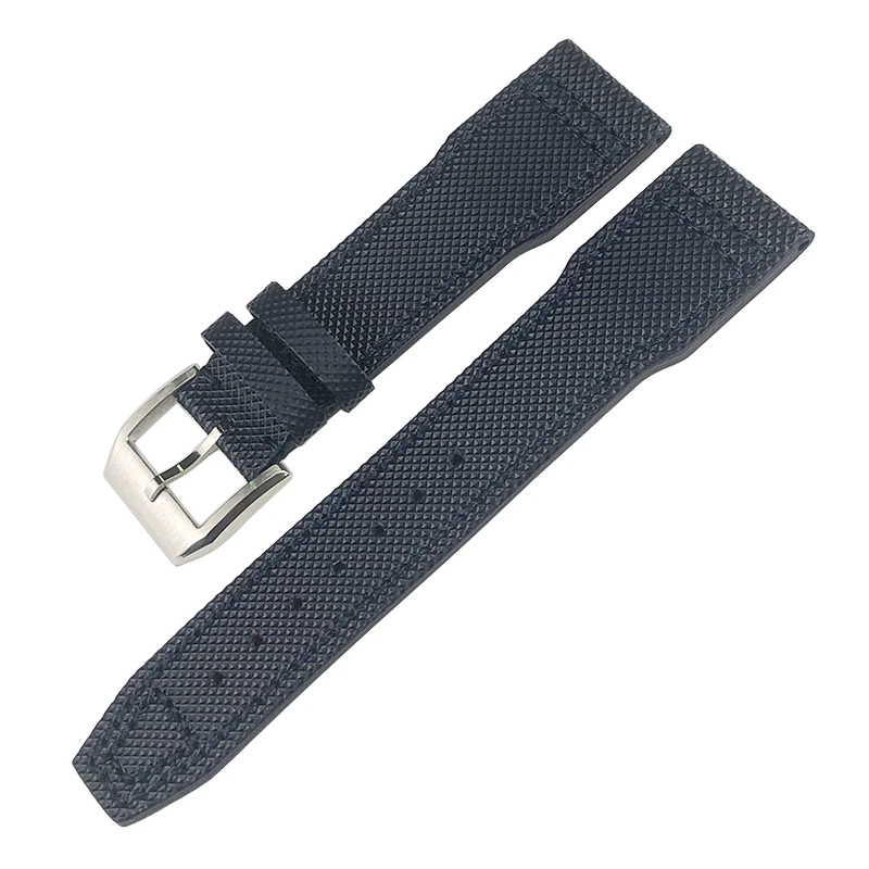 20mm 21mm Nylon faser Leder Uhren armband für iwc Pilot iw377714 portofino für hamilton Qualität grün blau Armband schwarzes Armband