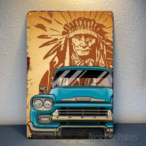 Pickup truck Car Metal Poster - Collectable Tin Sign Size:-aluminum