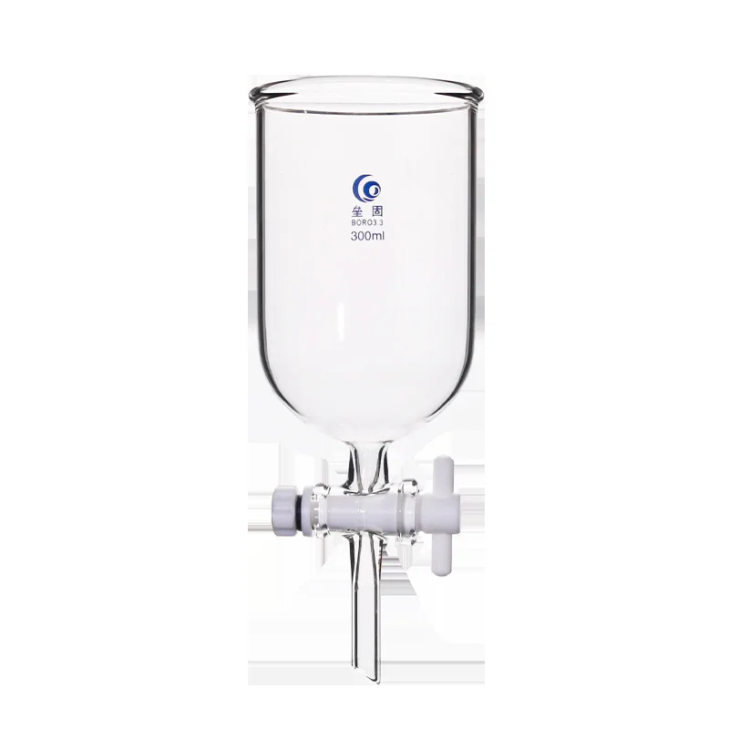Embudo de alimentación cilíndrico de vidrio transparente de 50ml a 1000ml, 1 piezas, pistón de PTFE, 19 #24 #, Junta estándar esmerilada para