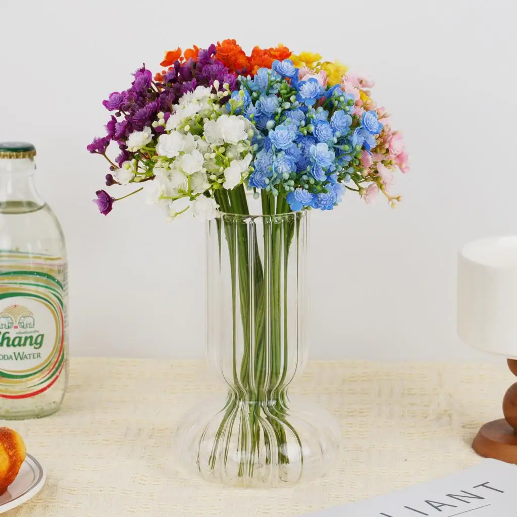 42 Head Bouquet Plastic Artificial Flower Babysbreath Fake Plant Gypsophila Floral Arrange for Home Wedding Table Room Decor - view 6