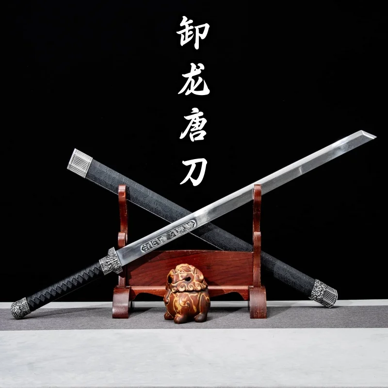 Longquan City High Manganese Steel Integrated Tang Heng Sword and Ancient Style Outdoor Self Defense Practice Home Decoration